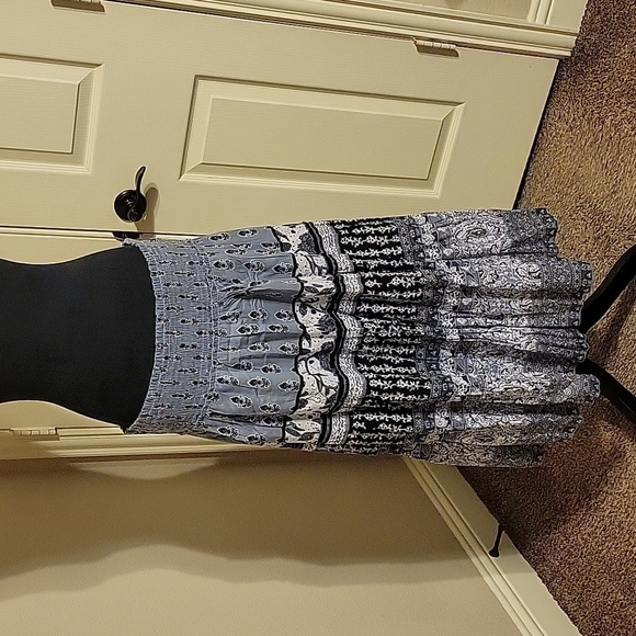 Bohemian Light Blue and Black Skirt NWT - Picture 4 of 10